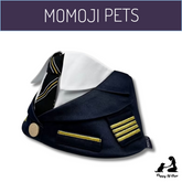Momoji Air Pilot Bib -  ชุดสุนัข ชุดแมว ชุดสัตว์เลี้ยง ผ้าพันคอสุนัข ชุดนักบิน สีกรม สีขาว